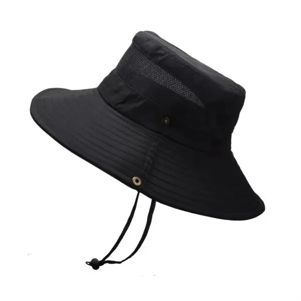 Unisex Breathable Wide Brim Bucket UPF50+ Sun Fishing Hat