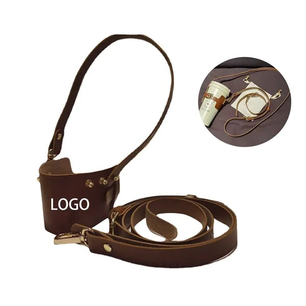 PU Coffee Cup Holder With Long And Short Straps