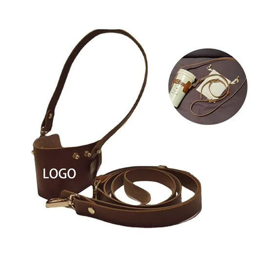 PU Coffee Cup Holder With Long And Short Straps