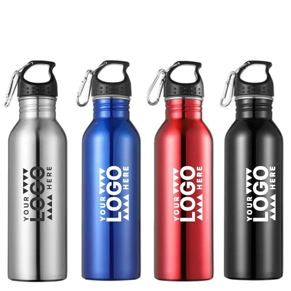 25 oz. Wide Mouth Stainless Steel Sports Bottle w/ Carabiner