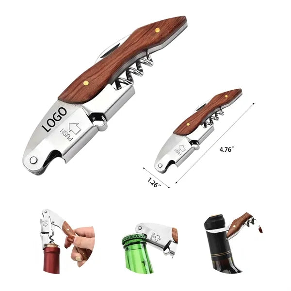 Stainless Steel Rosewood Multifunctional Bottle Opener