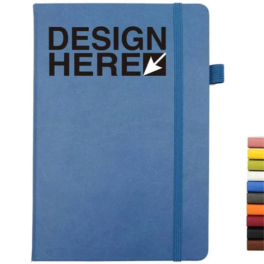 A5 Pu Leather Lined Journal Notebooks with Pen Loop