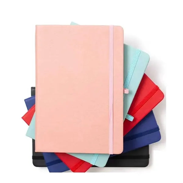 A5 Pu Leather Lined Journal Notebooks with Pen Loop