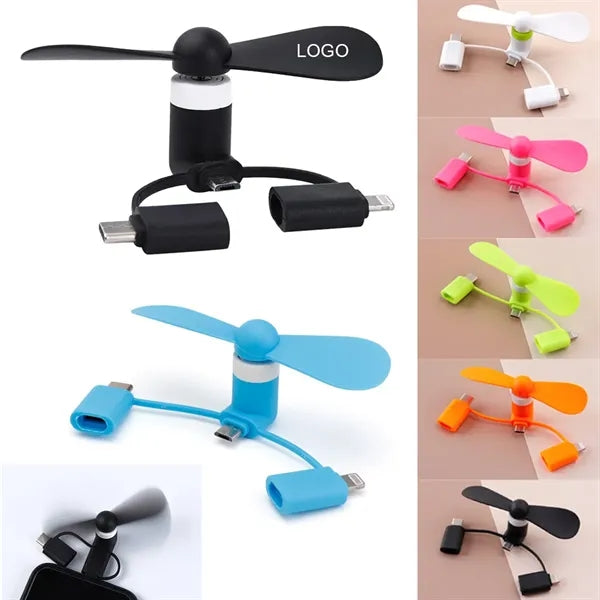 3-in-1 Portable Mobile Phone Fan