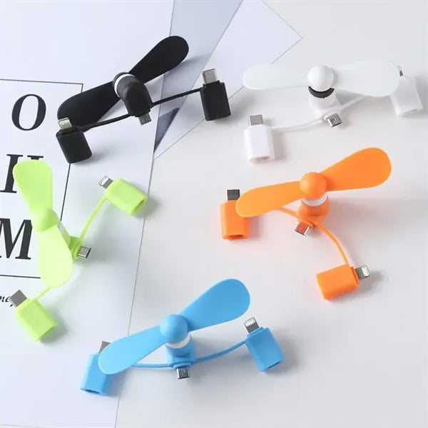 3-in-1 Portable Mobile Phone Fan