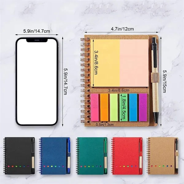 Spiral Notebook With Tabs And Pen