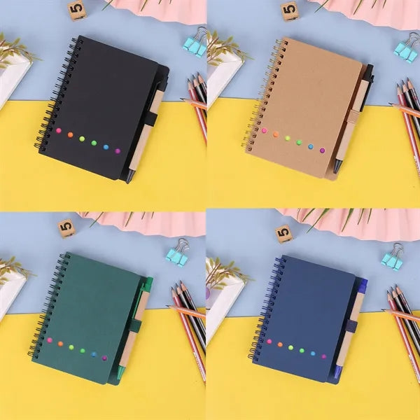 Spiral Notebook With Tabs And Pen