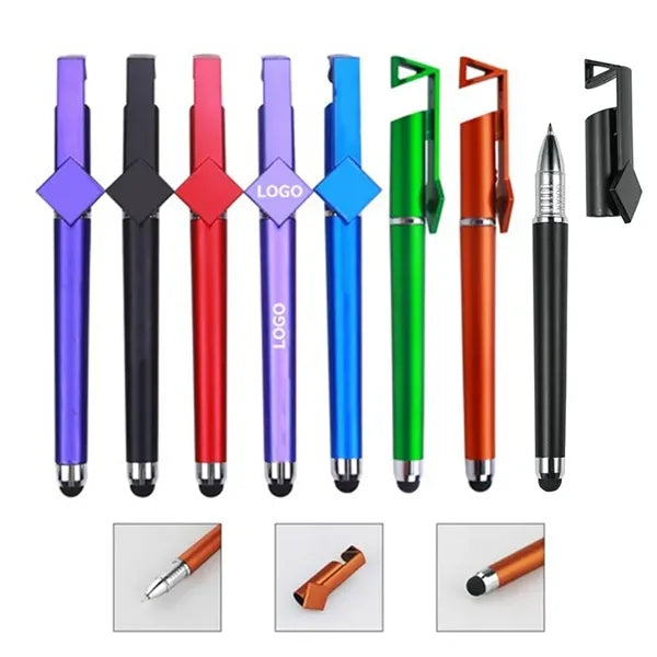 3-in-1 Qr Code Capacitive Stylus Ballpoint Pen w/Phone Stand