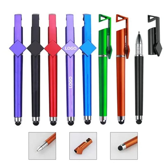 3-in-1 Qr Code Capacitive Stylus Ballpoint Pen w/Phone Stand