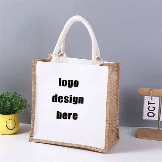 Jute Burlap Tote Bags With Handles