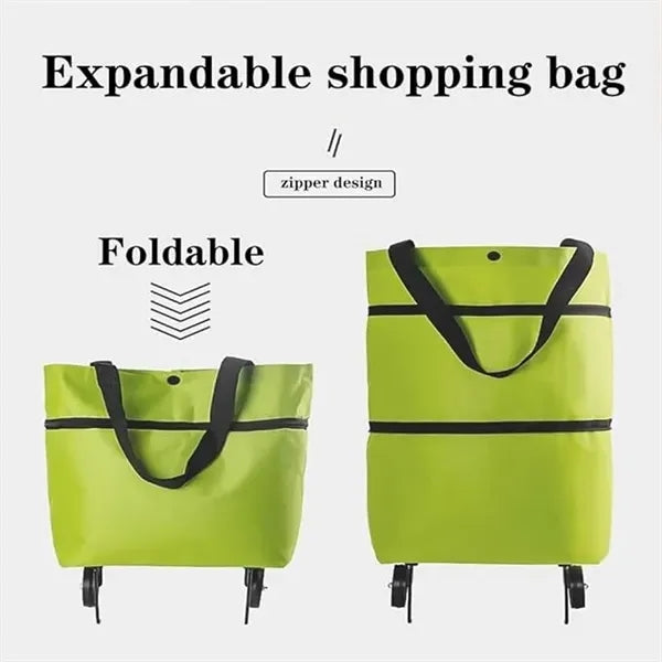 Oxford Foldable Shopping Grocery Bag Trolley Cart w/Wheels