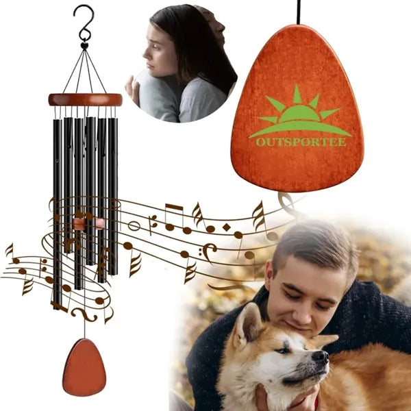 25.5"Black Memorial Wind Chimes for Loss of Loved One/Pets