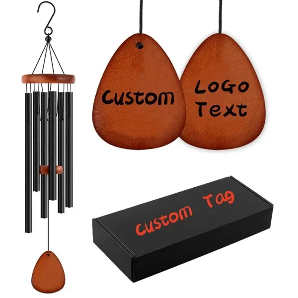 25.5"Black Memorial Wind Chimes for Loss of Loved One/Pets