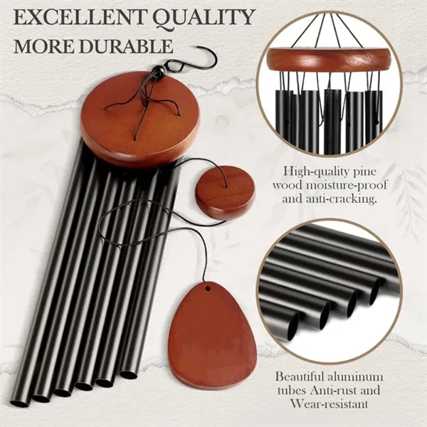 25.5"Black Memorial Wind Chimes for Loss of Loved One/Pets