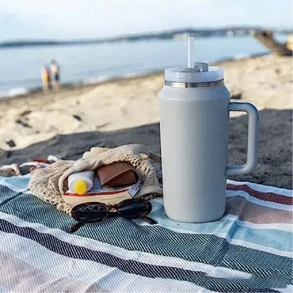 64oz Stainless Steel Insulated Coffee Travel Straw Mug Cup