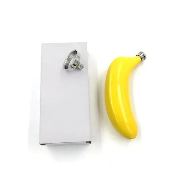 Stainless Steel Banana Shaped Flask With Funnel