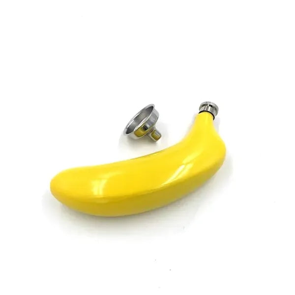Stainless Steel Banana Shaped Flask With Funnel