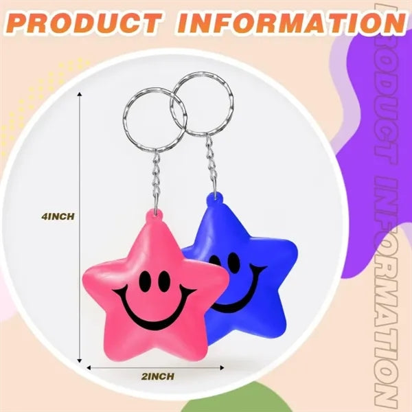 2" Star Stress Ball Keychains