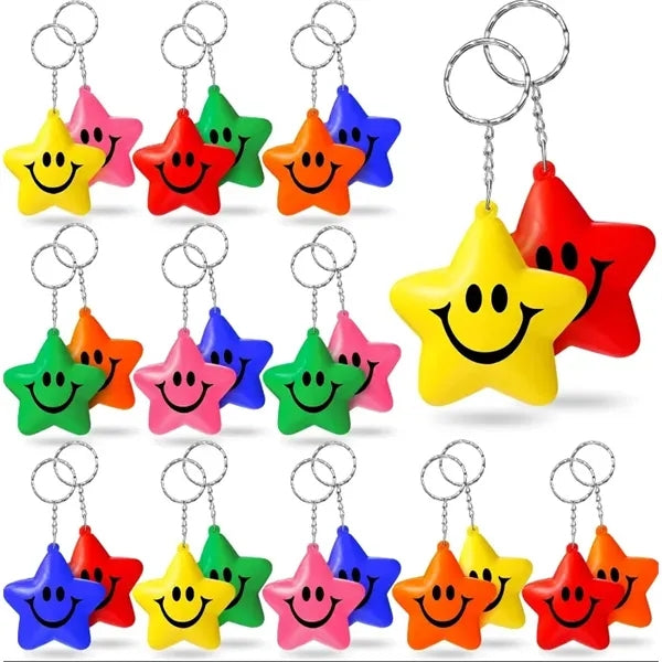 2" Star Stress Ball Keychains
