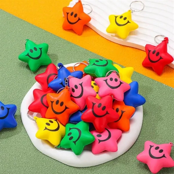 2" Star Stress Ball Keychains