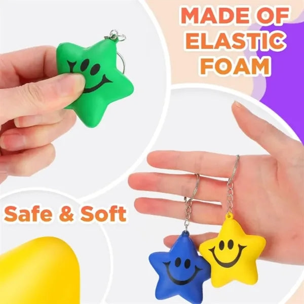 2" Star Stress Ball Keychains