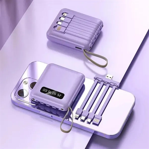 Portable Charger with Built-in Cable Cell Phone Power Bank
