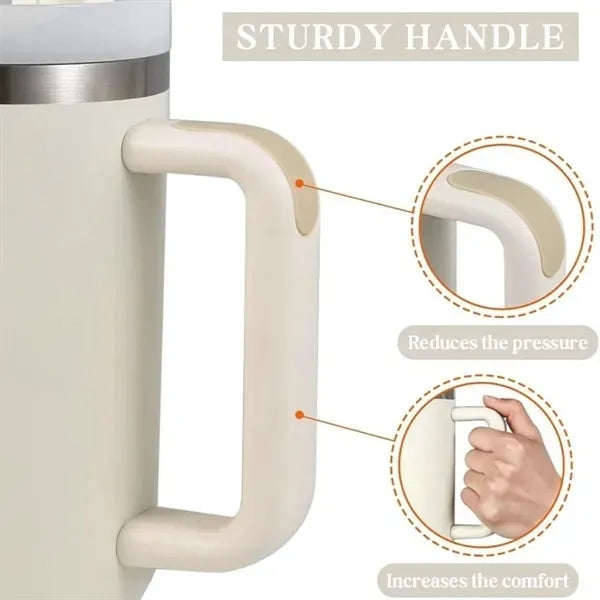 30oz Tumbler with Handle and Straw