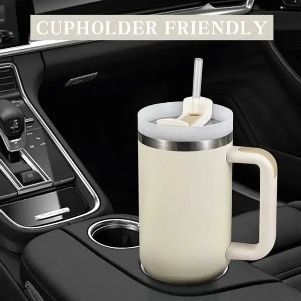 30oz Tumbler with Handle and Straw