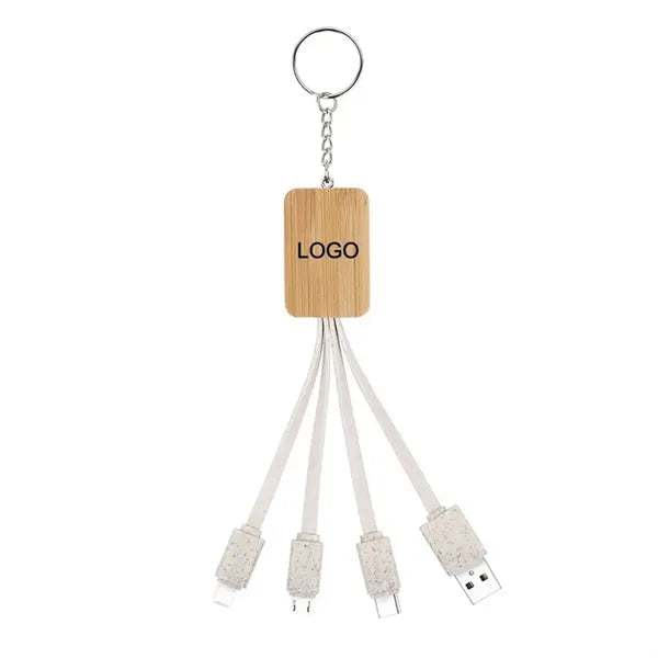 FREE SHIPPING Wheat Straw Bamboo 3 in 1 Charging cable