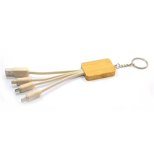 FREE SHIPPING Wheat Straw Bamboo 3 in 1 Charging cable