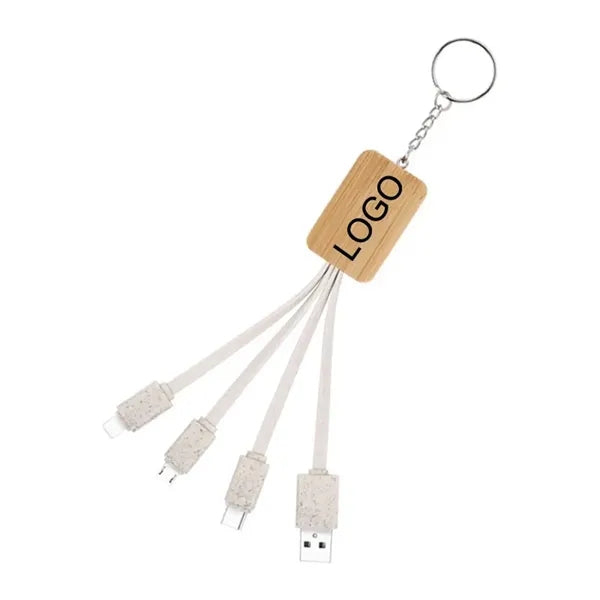 FREE SHIPPING Wheat Straw Bamboo 3 in 1 Charging cable