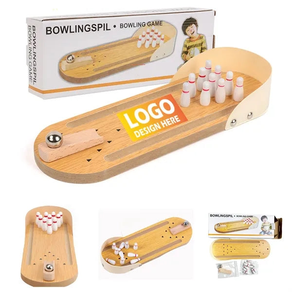 Desktop Wooden Bowling Game Set
