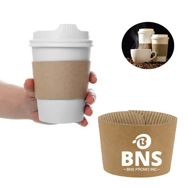 Disposable Corrugated Coffee Cup Covers, Insulated Cup Sleev