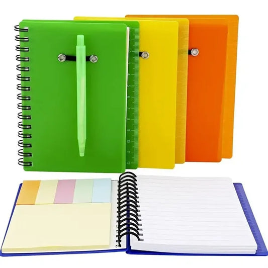 Spiral Looseleaf Notebook with Pen and Sticky Notes