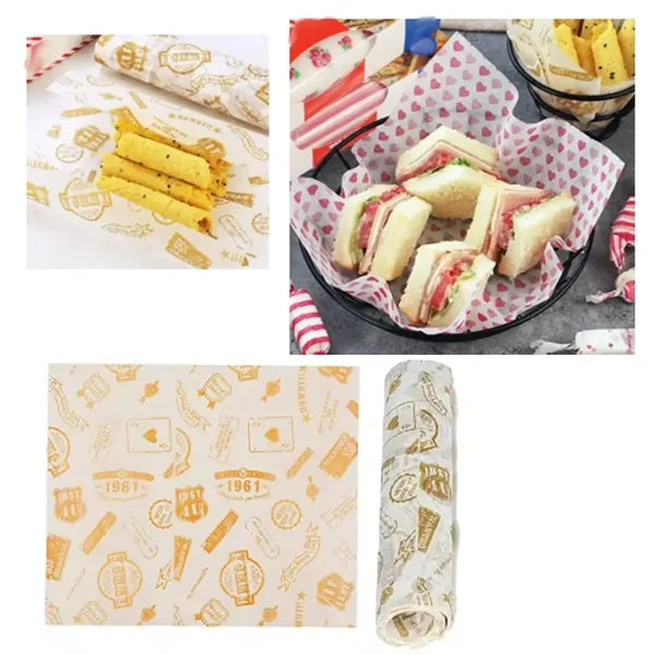 Wax Paper Sandwich Wrapper Oil-proof Packaging Papers
