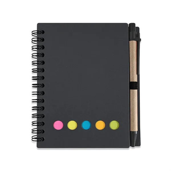 Colorful Cover Spiral Notebook with Pen and Sticky Notes