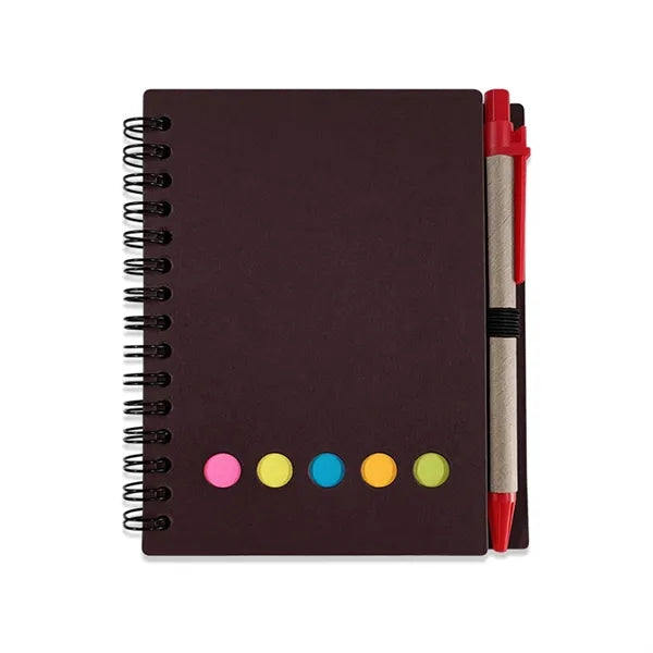 Colorful Cover Spiral Notebook with Pen and Sticky Notes