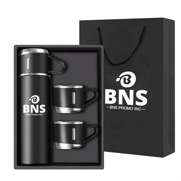 Stainless Steel Insulated Bottle Gift Set with Cups