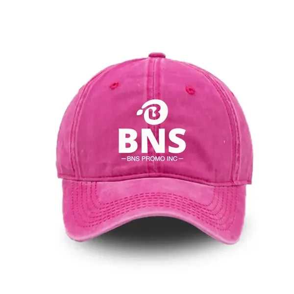 Vintage Washed Distressed Cotton Adjustable Unisex Dad-Cap