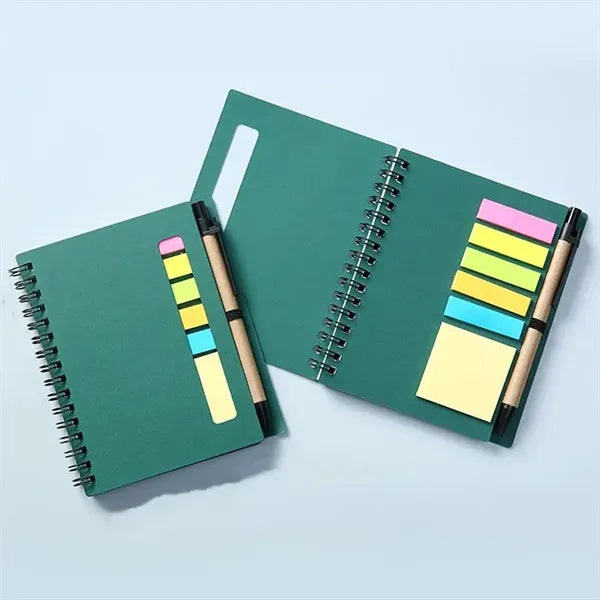 Spiral Notebook Sticky Notes Tabs with Pen