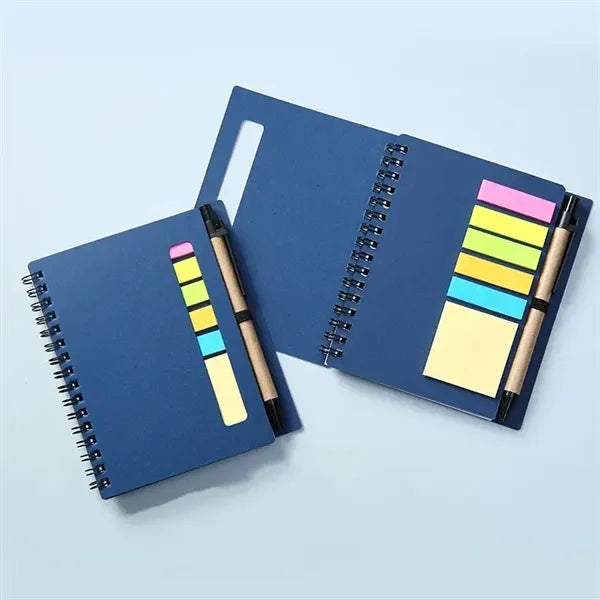 Spiral Notebook Sticky Notes Tabs with Pen