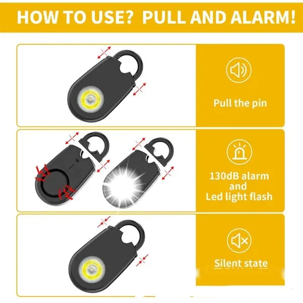 ABS Safety Alarm 130dB Self Defense Keychains Siren Whistle