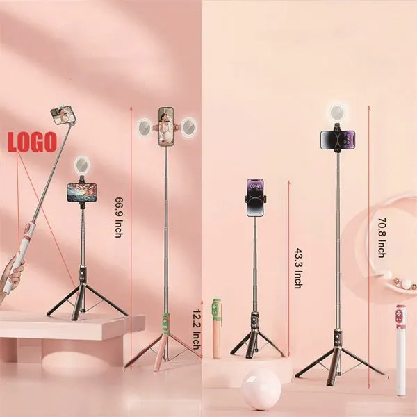 Integrated Mobile Selfie Stick Live Stream Tripod Fill Light