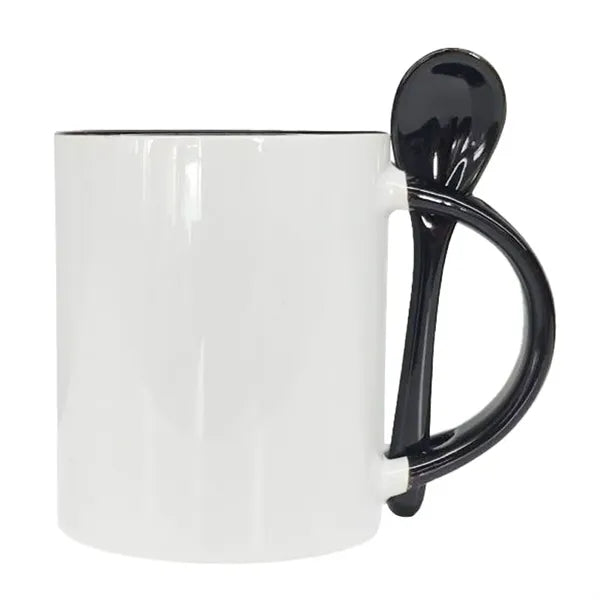 11 Oz. Ceramic Mugs with Spoon