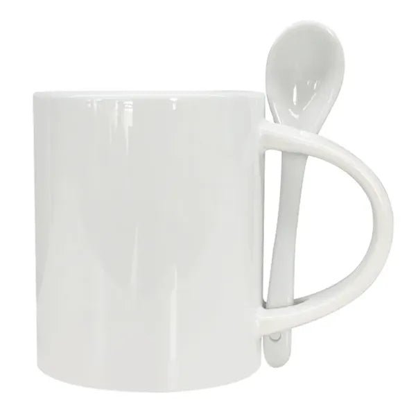 11 Oz. Ceramic Mugs with Spoon