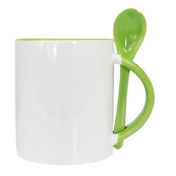 11 Oz. Ceramic Mugs with Spoon