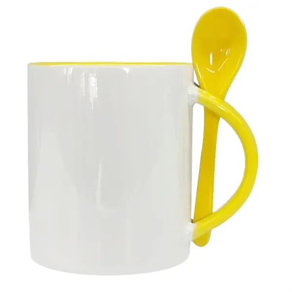 11 Oz. Ceramic Mugs with Spoon