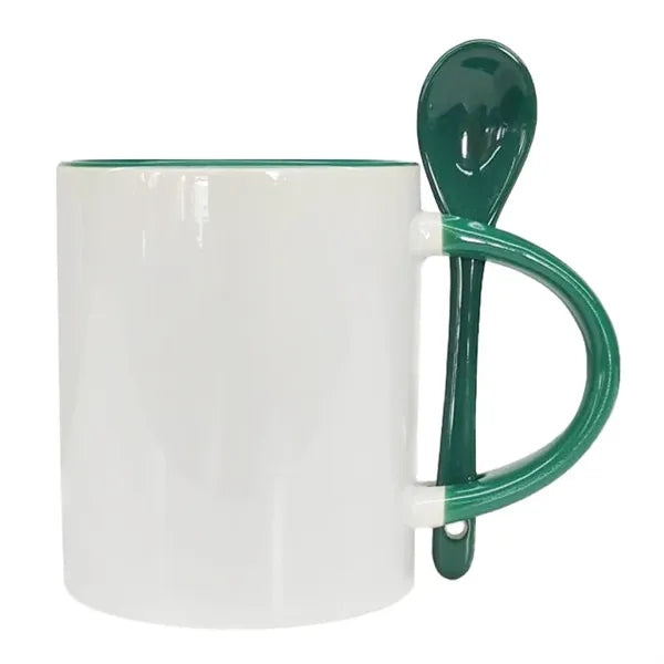 11 Oz. Ceramic Mugs with Spoon