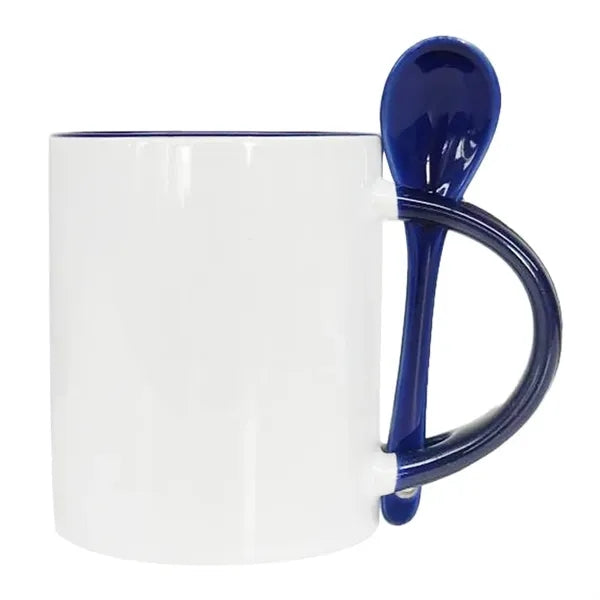 11 Oz. Ceramic Mugs with Spoon