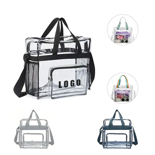 Clear PVC Crossbody Tote Bag - Waterproof